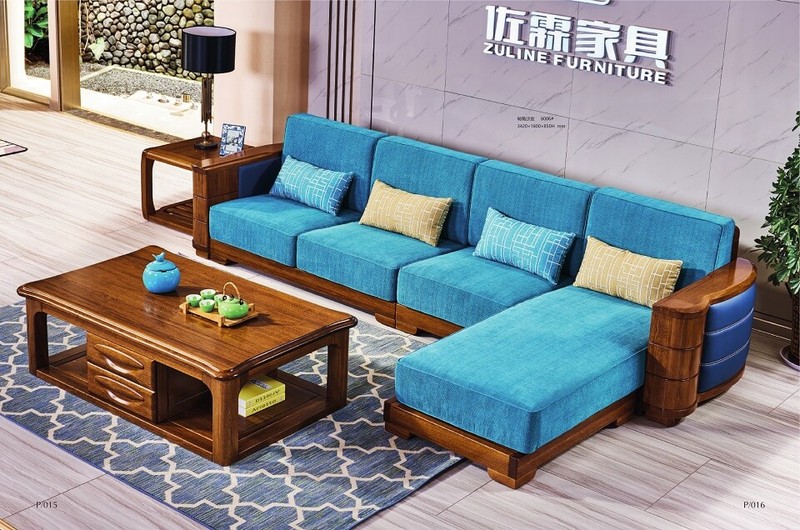 金丝柚木转角沙发8006#